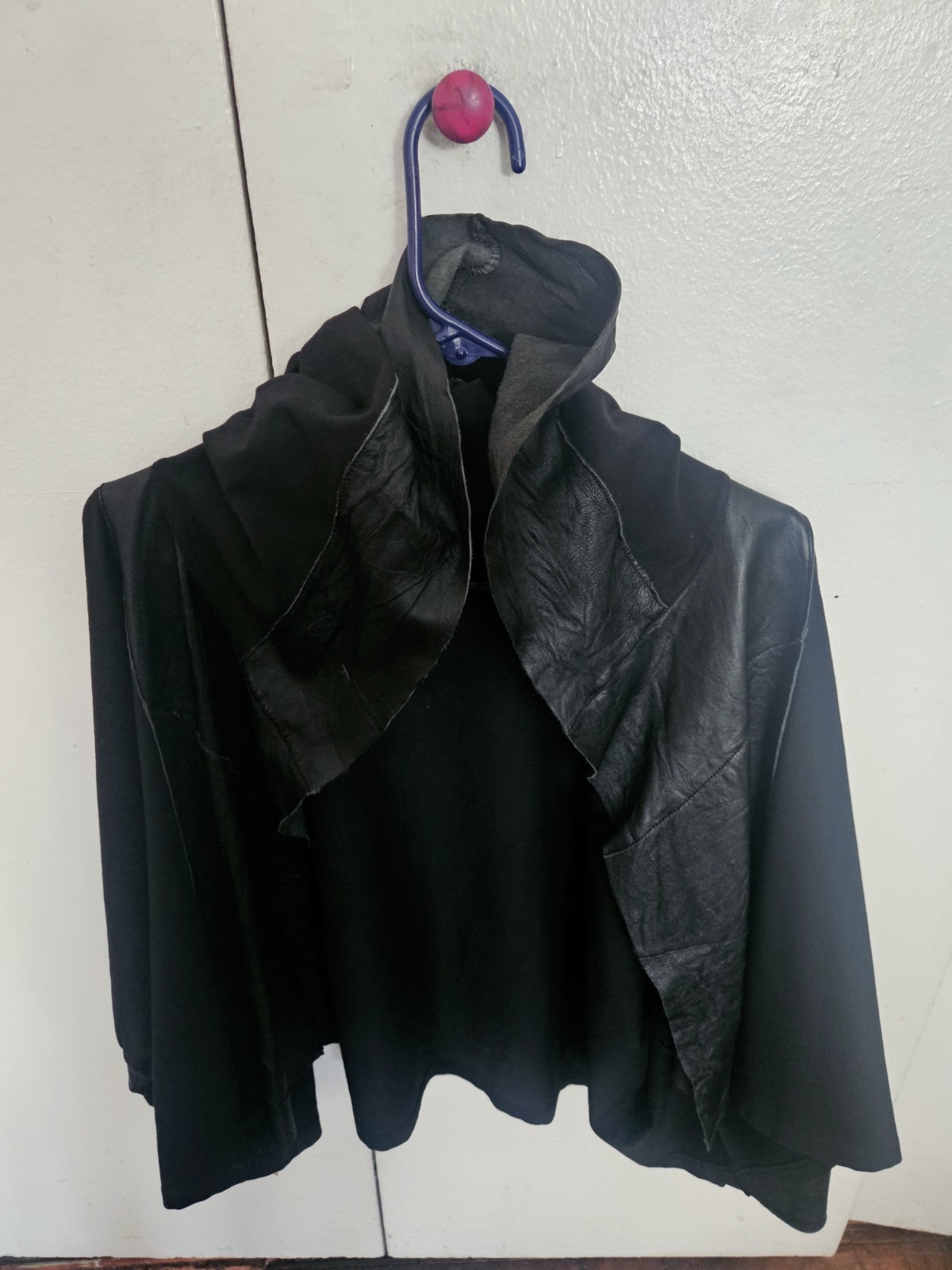 Vintage Black Leather / Cotton / Lyra  Jacket Ivan Grundahl women Small