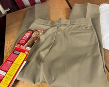 Vtg 1995 USA Deadstock new Dickies Tan/Khaki Twill Work Pants Mens 38-40x32