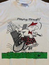 VTG 90s Golfing Golf Course Parody Funny T-Shirt Oneita USA Made Single Stitch