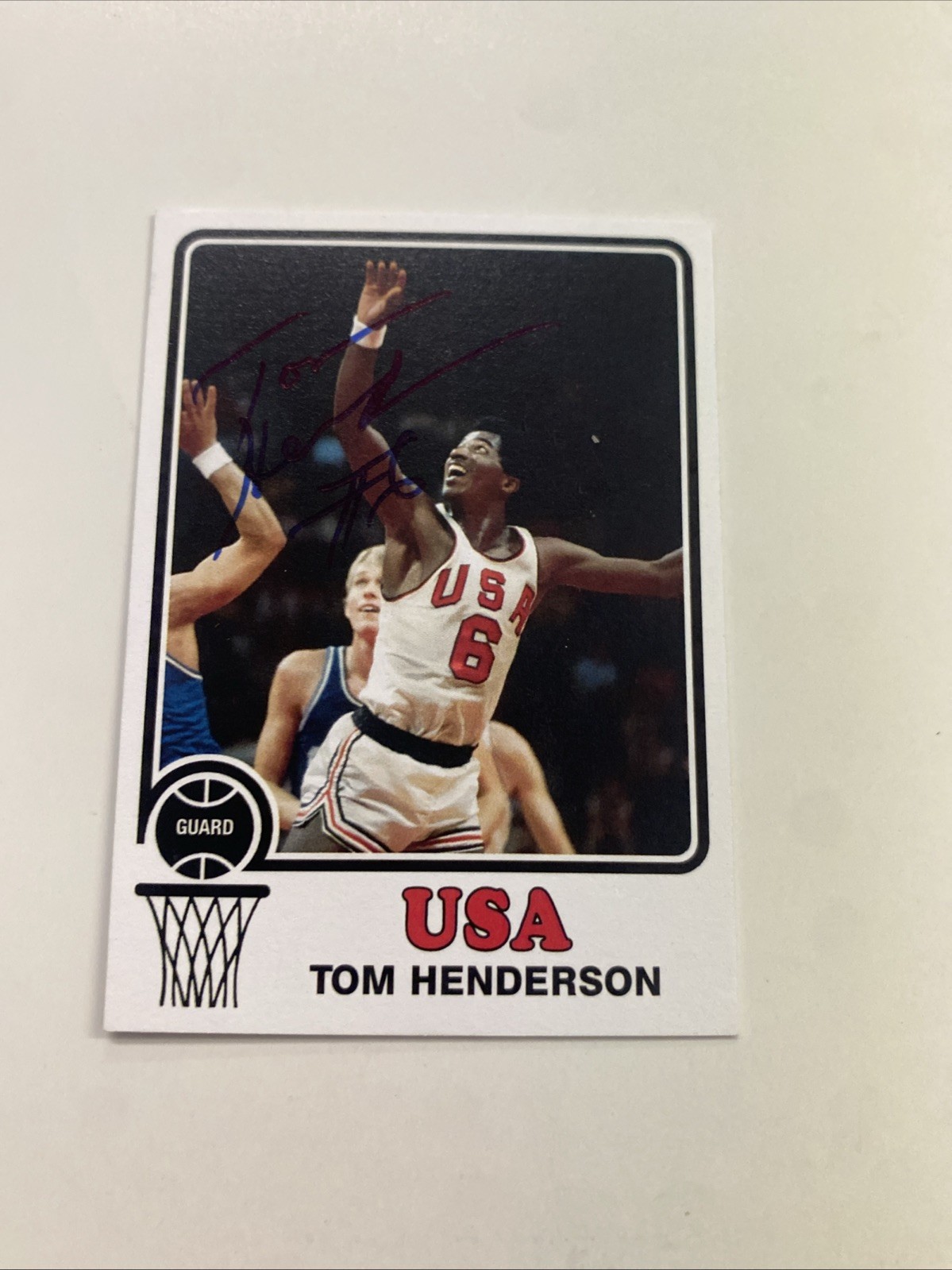 B375 Tom Henderson Autographed Custom Card USA Olympics