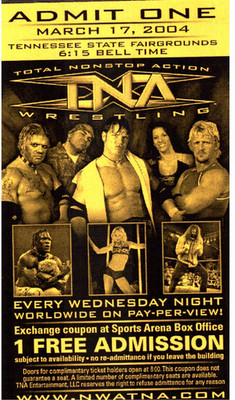 TNA Wrestling Ticket Stub Jeff Jarrett Chris Harris AJ Styles Abyss 3/17/2004
