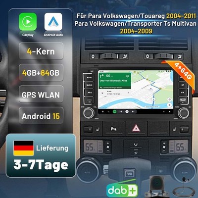 Für VW Touareg 2003-2009 Android 15 Autoradio Carplay GPS Navi WIFI 4G+64G DAB+