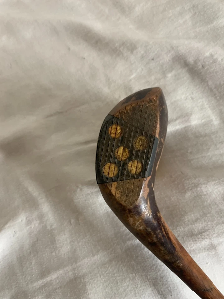 Club de golf Duncan gris nogal americano Brassie años 20 conductor de madera artesanal Foto 3 de 4