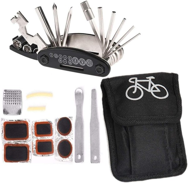Multitool Fahrrad Reparatur Set,16 In 1 Fahrradwerkzeug Multifunktionswerkzeug-image