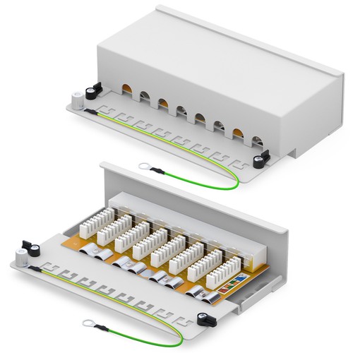 Cat 6 Cat.6 Patchpanel 8/12/16/24-Port RJ45 geschirmt Desktop Aufputz 1 GB LAN - Photo 7/113