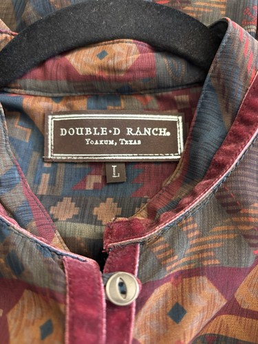 NWT Double D Ranch Great Camps Tunic Shirt Large L Western Print Long Sleeve Top - Picture 5 of 6