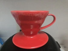 Hario V60 Coffee Pour Over 01 Red Ceramic Single Cup Cone
