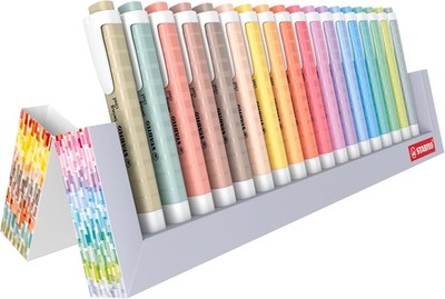 STABILO Textmarker Set 18 Stück swing cool Natur Pastellfarben 1-4mm Liniengröße