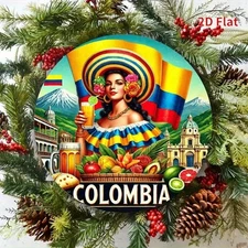 Colombian Cuisine Urban Scenery Theme Metal Painting