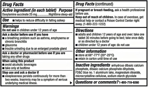 berkley jensen Sleep Aid (192 Tablets) - Doxylamine Succinate 25 mg Nighttime Sl - Picture 4 of 7