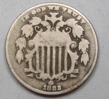 1882 US Shield Five Cent Nickel.  #9 c