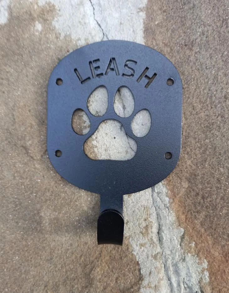 Gancho de parede, gancho de coleira feito à mão, gancho preto para cachorro. - Imagem 2 de 4