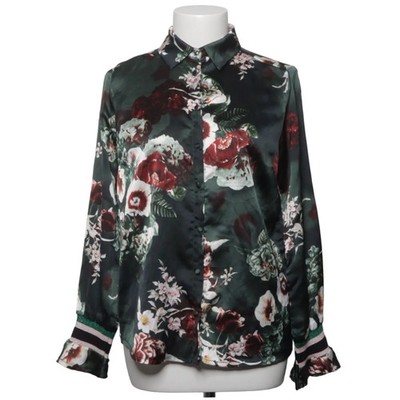 Love & Divine, Bluse, Größe: XS, Grün/Mehrfarbig, Polyester, Blumen, Satin #YBq