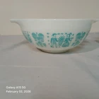 VTG 1960s PYREX Turquoise AMISH BUTTERPRINT 2-1/2 QT Cinderella Mixing Bowl TM4