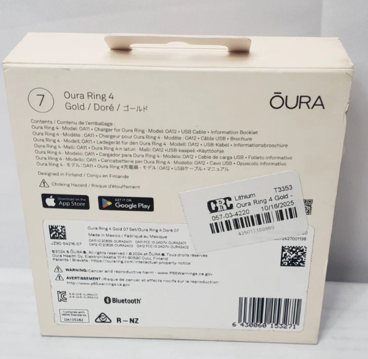 Oura Ring 4 Size 7 Gold *New, Sealed - Image 4 of 4