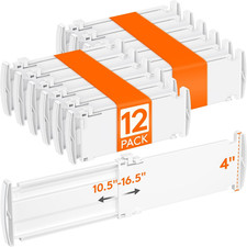 12 Pack 4" High Drawer Dividers, Adjustable Drawer Organizer Clothes 10.5"-16.