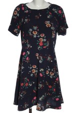 EDC Kurzarmkleid Damen Kleid Gr. DE 36 blau-pink Elegant