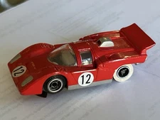 Tyco Pro Ferrari 512M Red #12 with Silver Scoop Non Lighted Chassis
