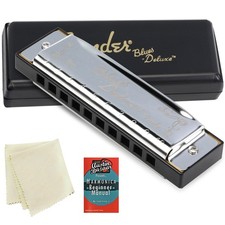 Fender Blues Deluxe Harmonica - Key of F w/ Austin Bazaar Instructional Manual