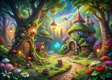 Enchanted Forest Backdrop Fairy Garden Birthday Background 7x5 Ft Prop