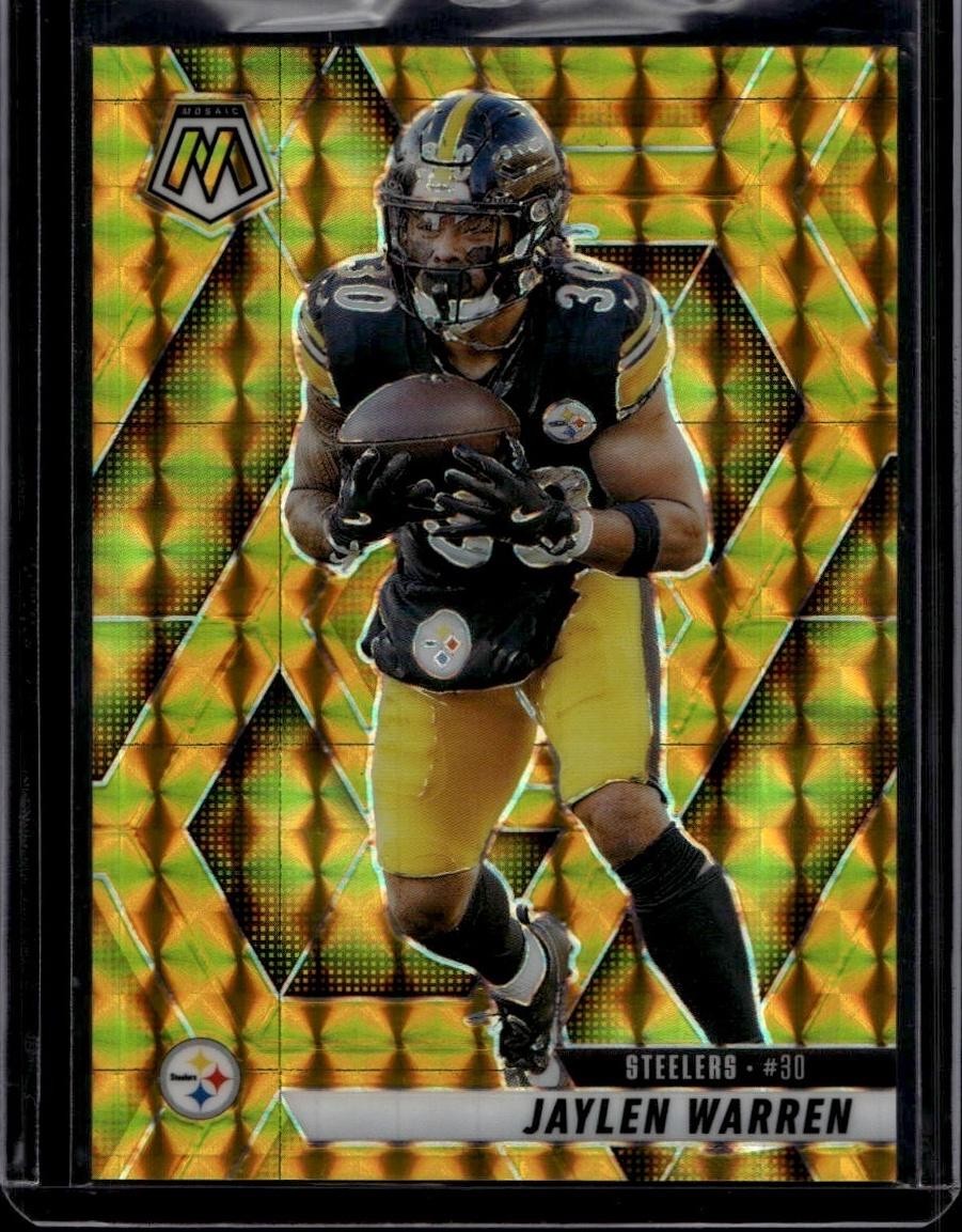 2025 Panini Mosaic #144 Jaylen Warren Mosaic Gold #/10