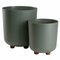 Howhomely Blumentopf Mit FüßEn 2Er Set BlumenküBel ÜBertopf GrüN Pflanzentopf