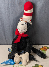 Vintage Dr. Seuss Cat in the Hat Large Plush Stuffed Toy 24" Blue Umbrella Korea