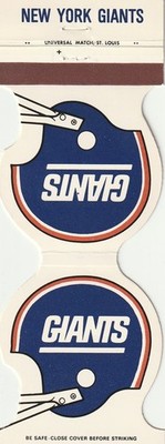 DIE CUT MATCHBOOK COVER NEW YORK GIANTS 1979 SCHEDULE ETTCO WIRE CABLE BROOKLYN