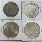 1922 1922-D 1923 1924 Peace Dollar Lot of 4