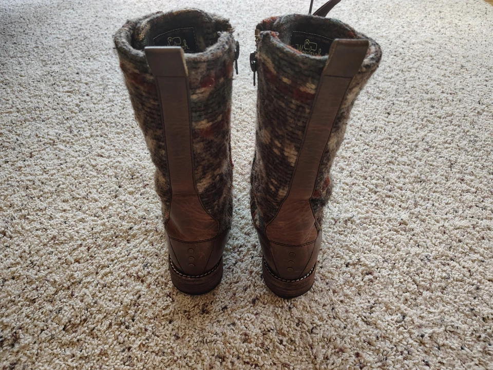 Botas para mujer Woolrich Santa Fe talla 9,5 WW3551-204 media pantorrilla con cordones Foto 4 de 4