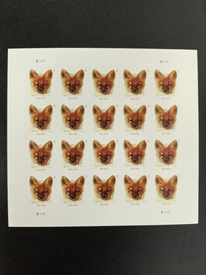 Estampilla de Estados Unidos Zorro Rojo PaneScott #5742 5 hojas de 20/(un total de 100 sellos) Foto 2 de 2