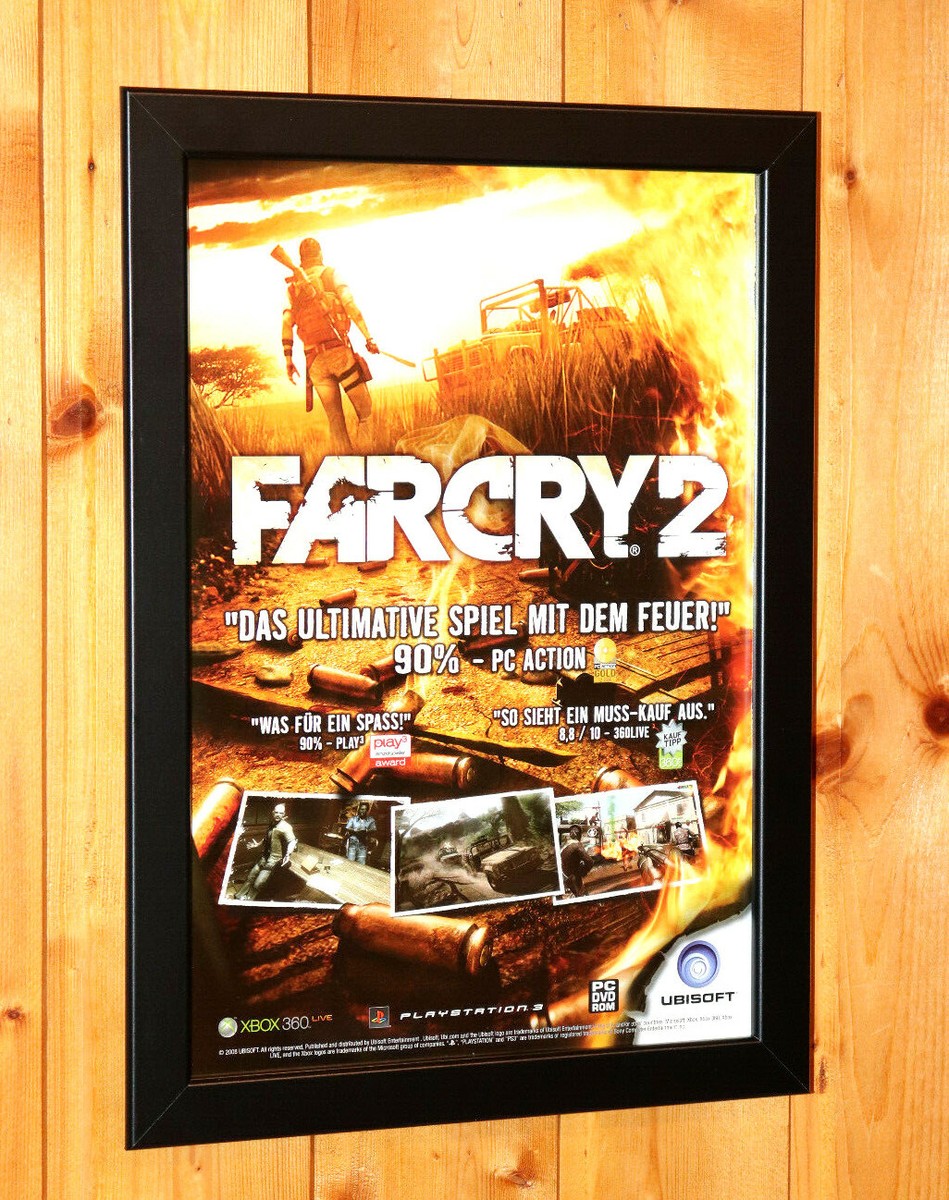 Far Cry 2 Video Game Rare Small Poster / Old Ad Page Framed PS2