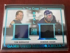16-17 ITG USED DUAL JERSEYS BLUE SPECTRUM TOM BARRASSO / DOMINIK HASEK /3 #GD-12