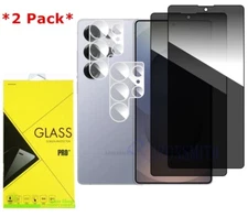 2P Samsung Galaxy S25/24 + Ultra Privacy Tempered Glass Screen/Camera Protector