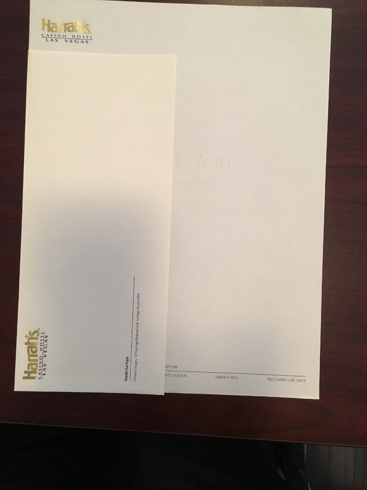 Harrahs Hotel Las Vegas-stationery