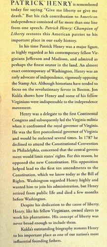 PATRICK HENRY: CHAMPION OF LIBERTY~ JON KUKLA ~ HARDCOVER/ DUST JACKET ~ NEW - Bild 2 von 2