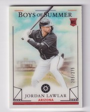 2024 Panini Boys of Summer #65 JORDAN LAWLAR RC Rookie 205/275 Diamondbacks