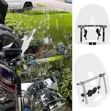 Motorcycle Windshield Windscreen For Harley Honda Kit 7/8'' 1'' Clear Universal