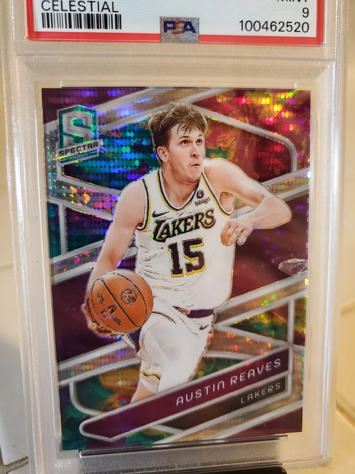 AUSTIN REAVES 2023 Spectra CELESTIAL Prizm LAKERS Card PSA 9 #/125 SP LOW POP! - Image 2 of 4