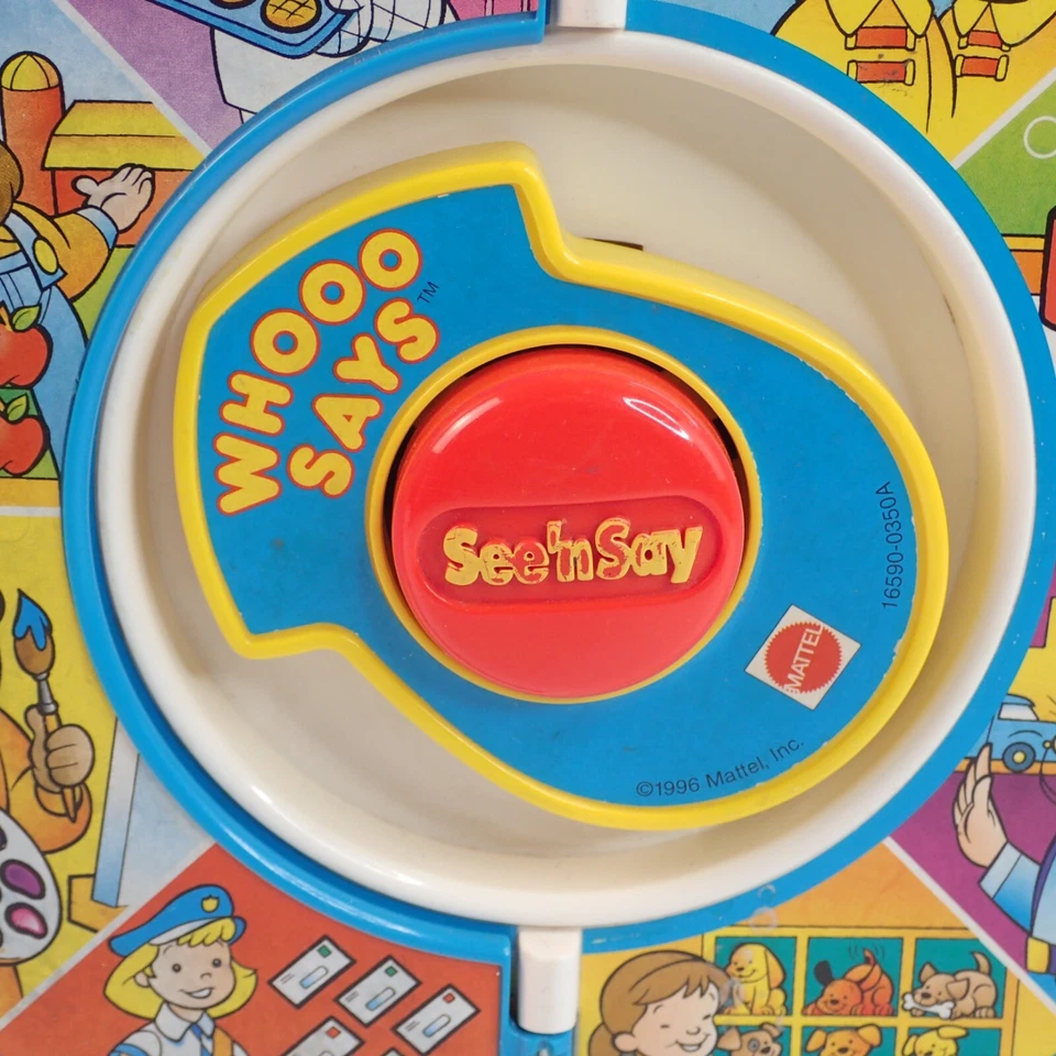 Juguete educativo de aprendizaje vintage 1996 Mattel Whoo Says Wise Owl See n Say FUNCIONA Foto 4 de 4