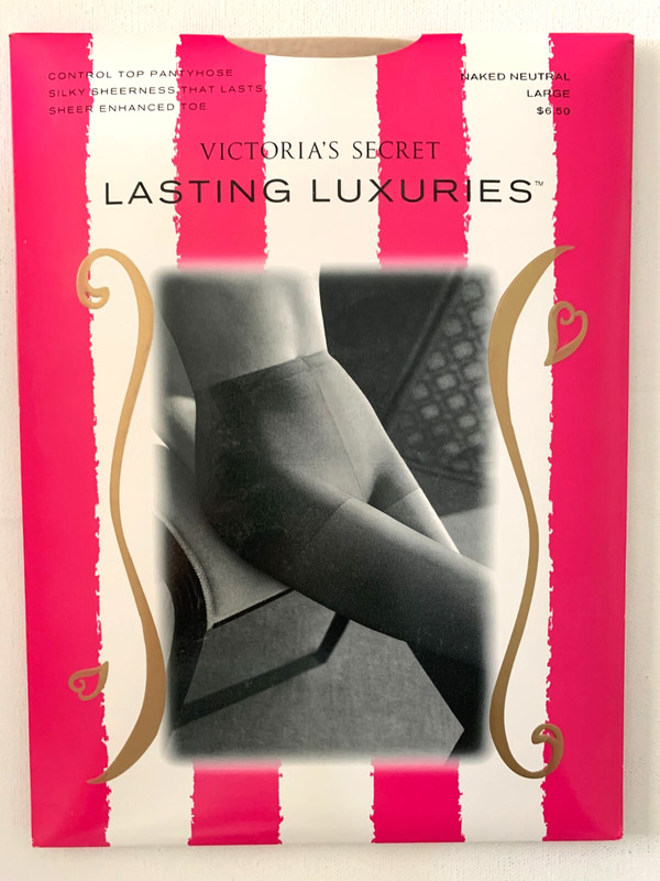 VICTORIA'S SECRET Naked Neutral Pantyhose Control Top Sheer Enhanced Toe Size L
