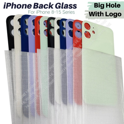 Replacement Rear Back Glass Big Hole For iPhone 15 14 13 12 11 Pro Max XR XS Lot