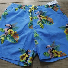 Club Room Quick Dry Aqua Combo Floral Swimming Shorts Trunks Large