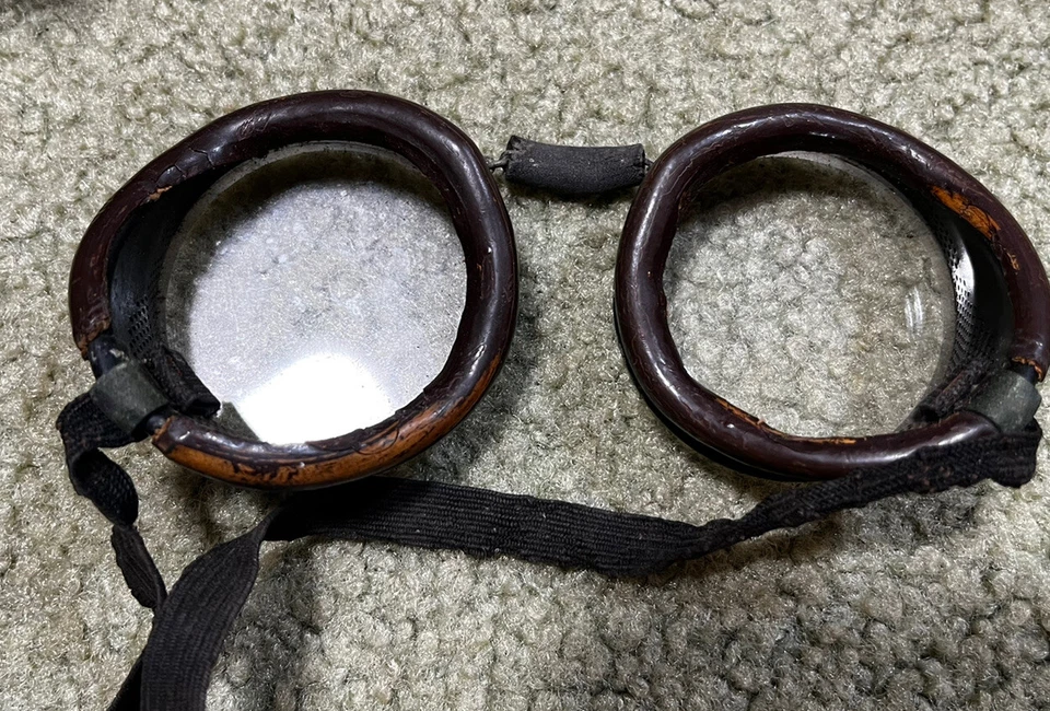 罕见! 复古 1920 年代盒装蒸汽朋克护目镜 Duraglass 蒸汽朋克玻璃镜片! — 第 4/4 张图片