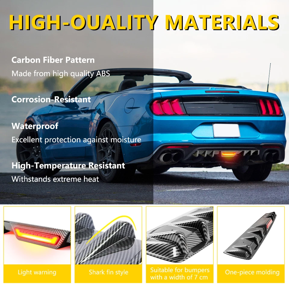 For Mercedes-Benz C250 W203 W204 Carbon Fiber Rear Bumper Diffuser + LED Light - Image 3 of 4