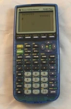 Texas Instruments TI-83 Plus Graphing Calculator Translucent Blue ENGRAVED NAME