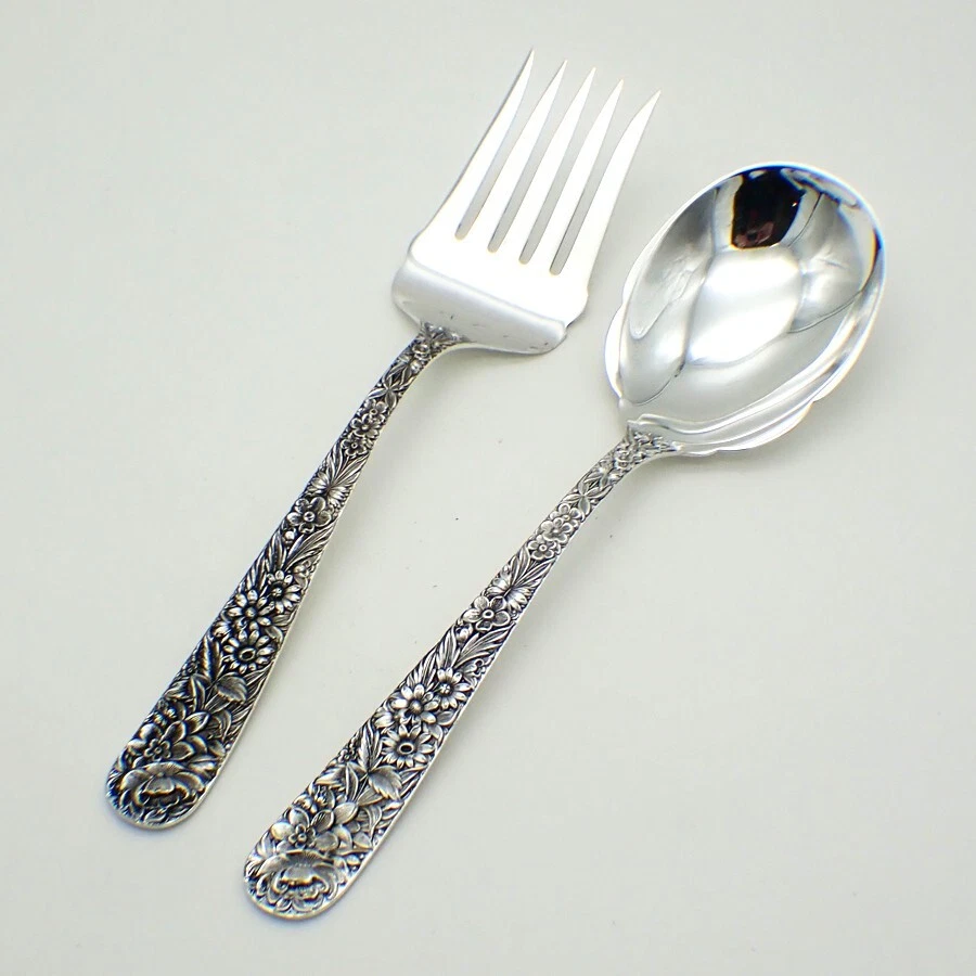 Набор сервировок для салата Kirk Repousse чистое серебро не моно - Изображение 2 из 4