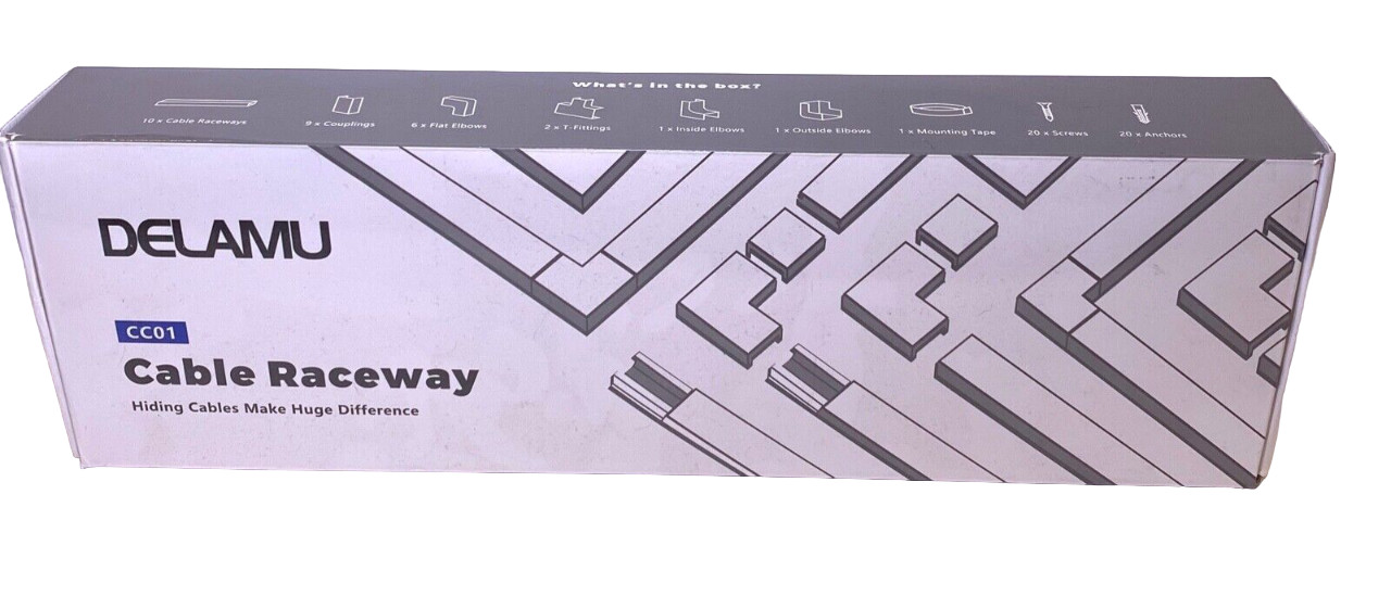  Delamu CC001 Cable Raceway 157" Length PVC Cord Hider * Easy