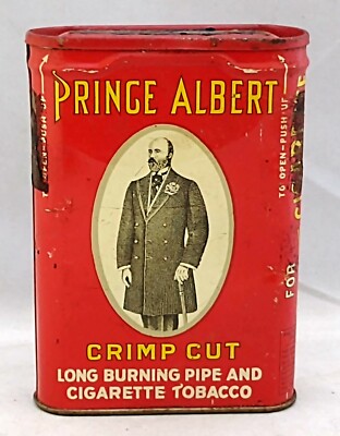 RJ Reynolds PRINCE ALBERT CRIMP CUT TOBACCO Vintage 1950s Metal POCKET TIN 