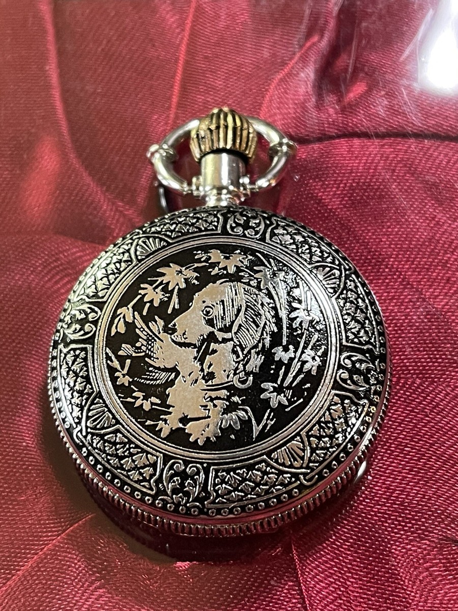 Montre Gousset à Quartz Style XIXe Siècle - Avec Boîte, Cadran Blanc, Métal Argenté